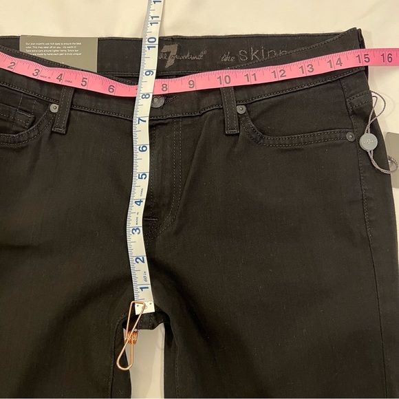 🎉HP🎉 NEW NWT 7 for all Mankind Black The Skinny USA Made Denim Jeans Size 27 - Picture 11 of 12
